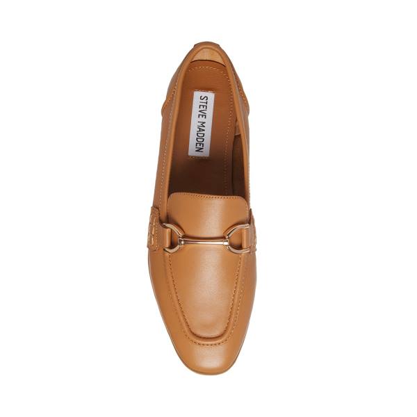 Buty Płaskie Damskie Steve Madden Carrine Cognac Skórzane Brązowe | SM-573VE