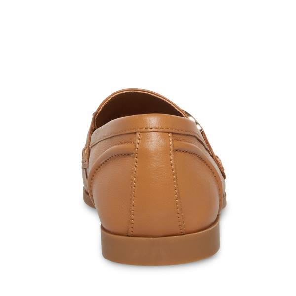 Buty Płaskie Damskie Steve Madden Carrine Cognac Skórzane Brązowe | SM-573VE