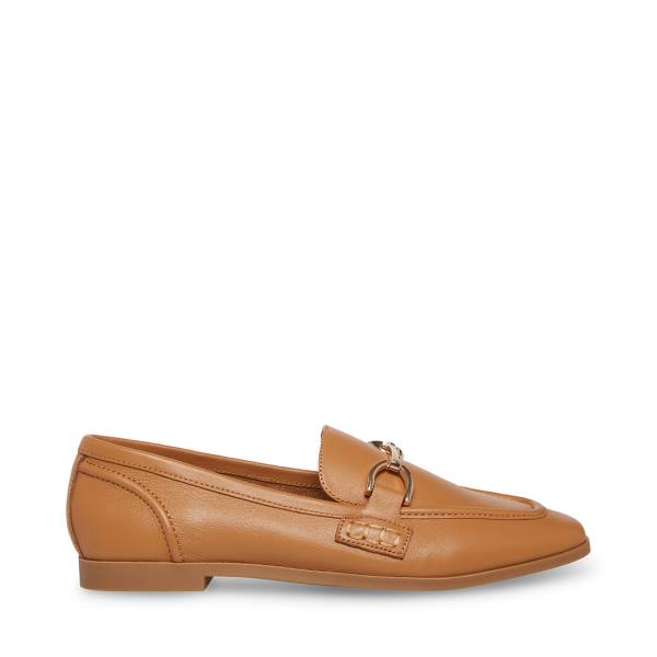 Buty Płaskie Damskie Steve Madden Carrine Cognac Skórzane Brązowe | SM-573VE