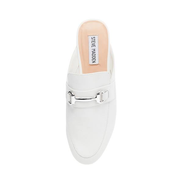 Buty Płaskie Damskie Steve Madden Kandi Skórzane Białe | SM-782ME