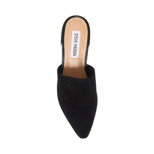 Buty Płaskie Damskie Steve Madden Lyra Zamszowe Czarne | SM-948NP