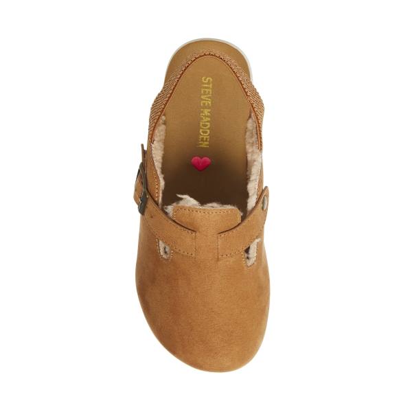 Kapcie Dziecięce Steve Madden Jfade Tan Brązowe | SM-637KA