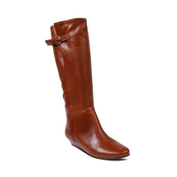 Kozaki Damskie Steve Madden Intyce Cognac Skórzane Brązowe | SM-842GF