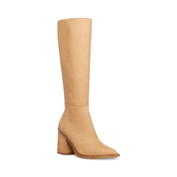 Kozaki Damskie Steve Madden Tove Tan Nubuck Brązowe | SM-497SC