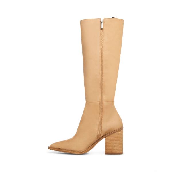 Kozaki Damskie Steve Madden Tove Tan Nubuck Brązowe | SM-497SC