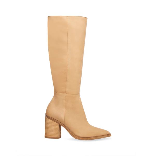 Kozaki Damskie Steve Madden Tove Tan Nubuck Brązowe | SM-497SC