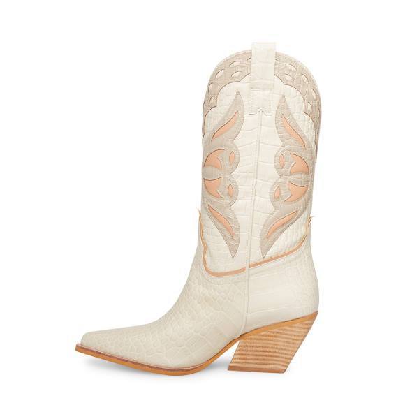 Kozaki Damskie Steve Madden Wynter Bone Beżowe Kolorowe | SM-169OZ