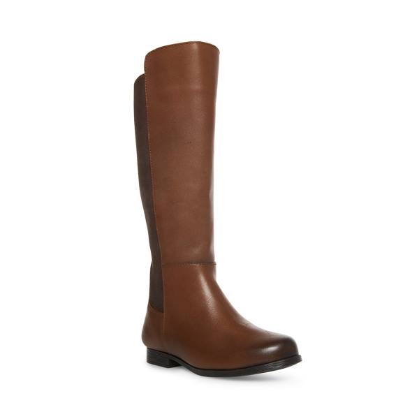 Kozaki Dziecięce Steve Madden Jglenda Cognac Brązowe | SM-187UG