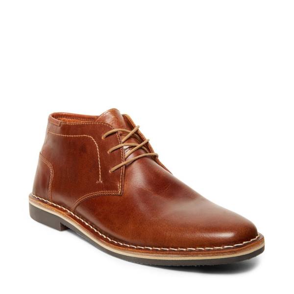 Kozaki Męskie Steve Madden Harken Cognac Skórzane Brązowe | SM-701DU