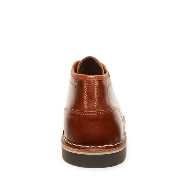 Kozaki Męskie Steve Madden Harken Cognac Skórzane Brązowe | SM-701DU