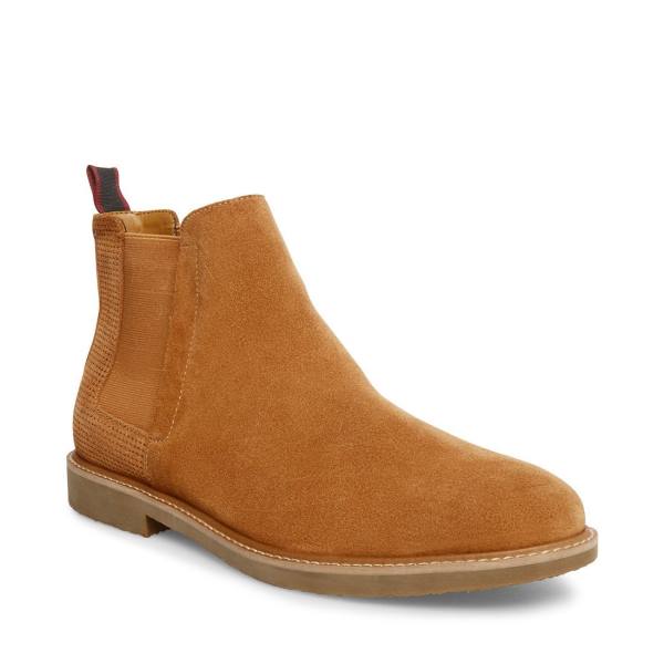 Kozaki Męskie Steve Madden Highlyte Tan Zamszowe Brązowe | SM-205SG