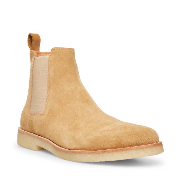 Kozaki Męskie Steve Madden Wilshire Tan Zamszowe Brązowe | SM-254CO