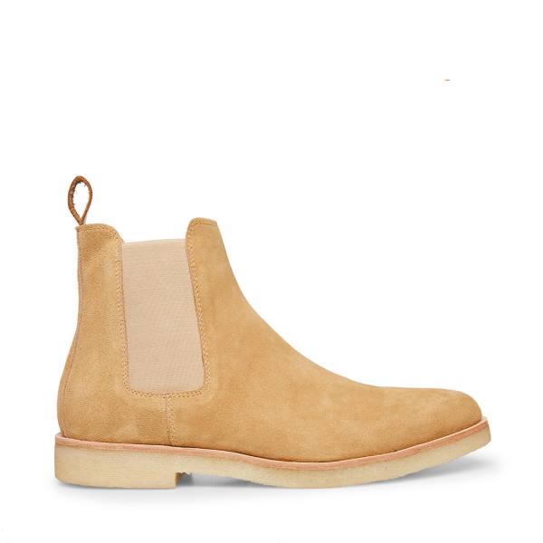 Kozaki Męskie Steve Madden Wilshire Tan Zamszowe Brązowe | SM-254CO