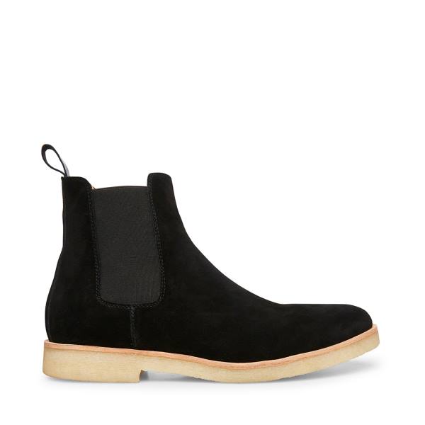 Kozaki Męskie Steve Madden Wilshire Zamszowe Czarne | SM-530LX