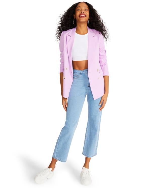 Kurtki Damskie Steve Madden Boyfriend Blazer Fioletowe | SM-704PU