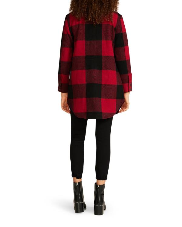 Kurtki Damskie Steve Madden Eldridge Plaid Czerwone | SM-230CA