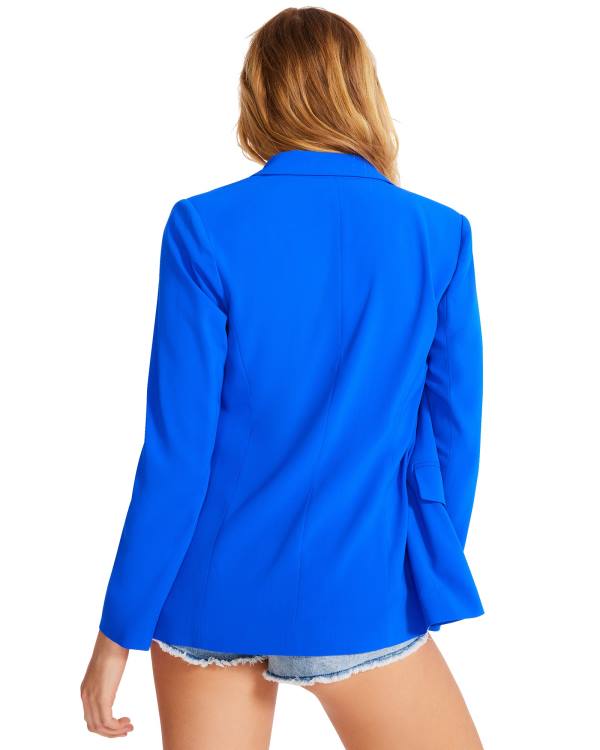 Kurtki Damskie Steve Madden Neon Blazer Niebieskie | SM-678WG