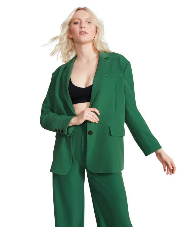 Kurtki Damskie Steve Madden Oversized Blazer Zielone | SM-539YT