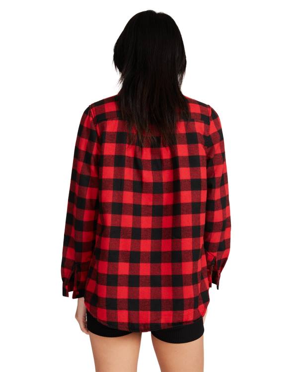 Kurtki Damskie Steve Madden Teddy Podszewką Flannel Czerwone | SM-042OC