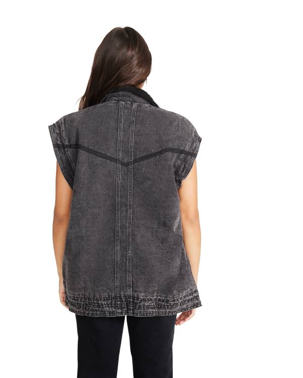 Kurtki Damskie Steve Madden Utility Vest Czarne | SM-290RF