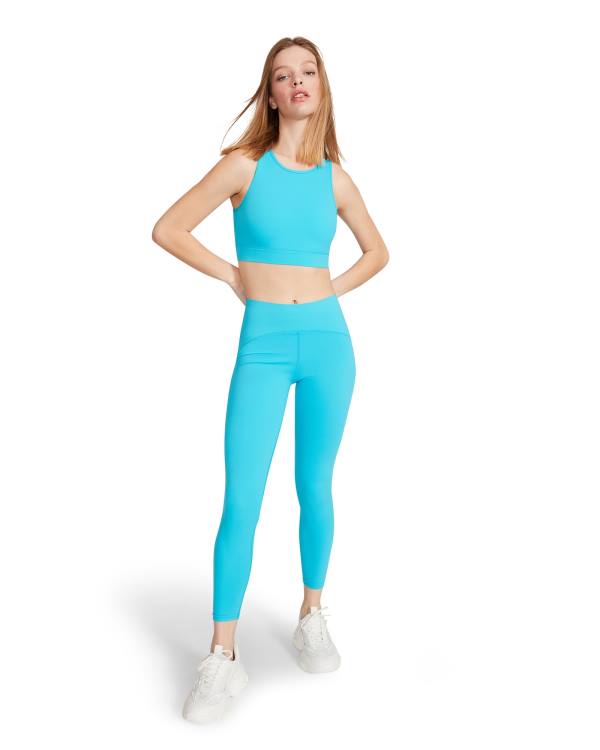 Legginsy Damskie Steve Madden Active Turquoise Turkusowe | SM-485UH