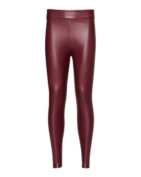 Legginsy Damskie Steve Madden Faux Skórzane Burgundy Bordowe | SM-934XI