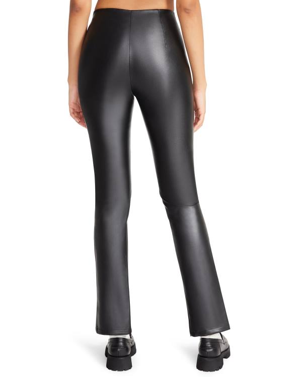 Legginsy Damskie Steve Madden Slit Front Faux Skórzane Pant Czarne | SM-931JB