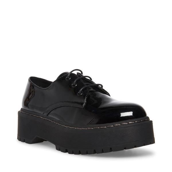 Loafersy Damskie Steve Madden Brenton Lakierowana Czarne | SM-162DH