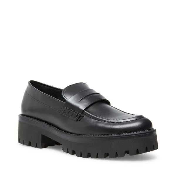 Loafersy Damskie Steve Madden Crew Box Czarne | SM-468SA