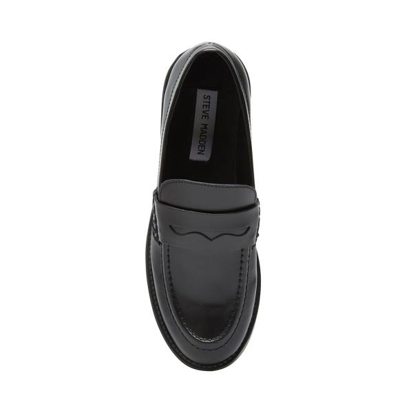 Loafersy Damskie Steve Madden Crew Box Czarne | SM-468SA