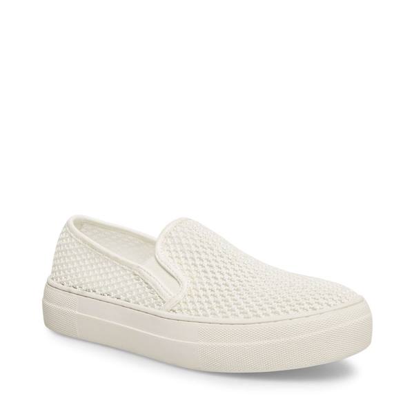 Loafersy Damskie Steve Madden Gills-m Białe | SM-381CO