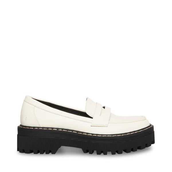 Loafersy Damskie Steve Madden Haazel Ivory Białe | SM-536FR