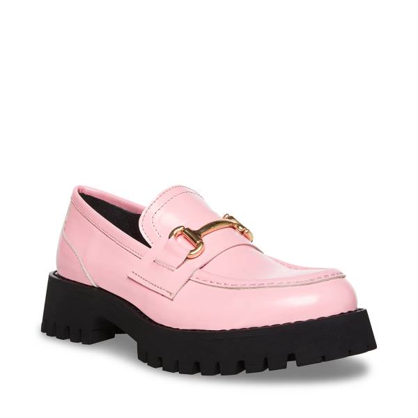 Loafersy Damskie Steve Madden Lando Skórzane Różowe | SM-275QK