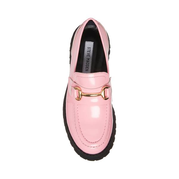 Loafersy Damskie Steve Madden Lando Skórzane Różowe | SM-275QK