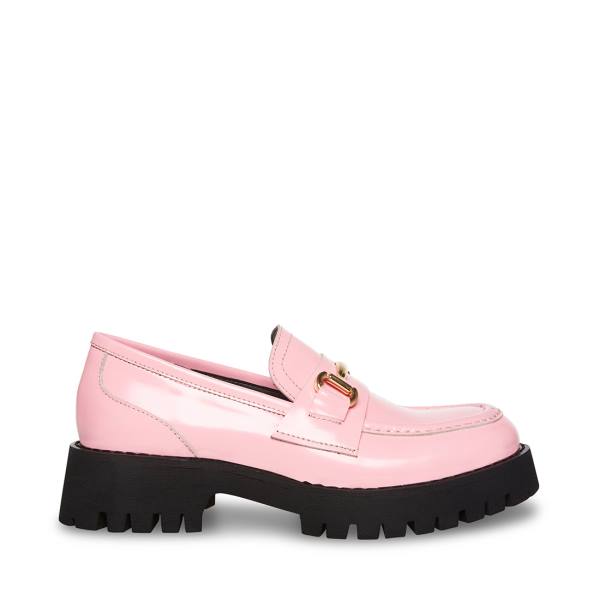 Loafersy Damskie Steve Madden Lando Skórzane Różowe | SM-275QK