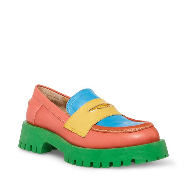 Loafersy Damskie Steve Madden Lawrence Bright Głęboka Kolorowe | SM-153TE