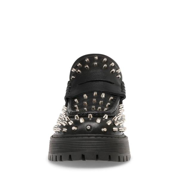 Loafersy Damskie Steve Madden Malvern Studs Czarne | SM-930HW