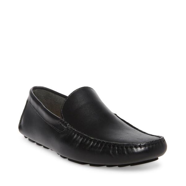 Loafersy Męskie Steve Madden Bergamo Skórzane Czarne | SM-394SV