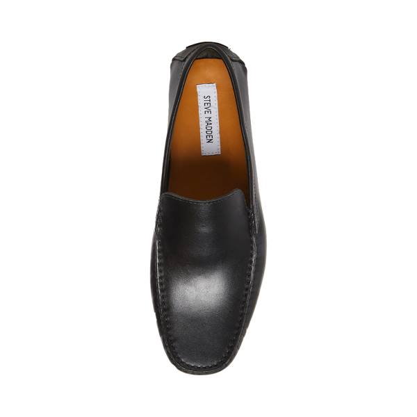 Loafersy Męskie Steve Madden Bergamo Skórzane Czarne | SM-394SV