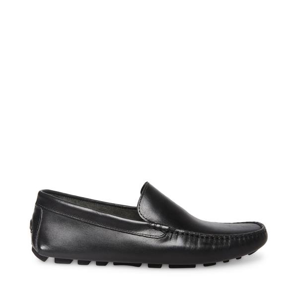 Loafersy Męskie Steve Madden Bergamo Skórzane Czarne | SM-394SV