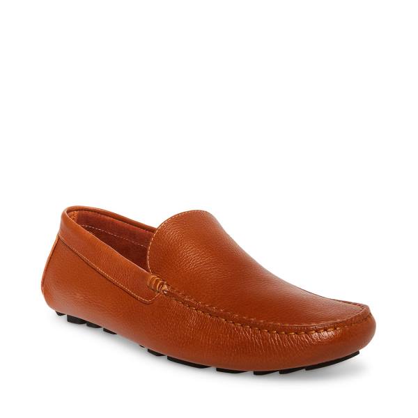 Loafersy Męskie Steve Madden Bergamo Tan Skórzane Brązowe | SM-210DF