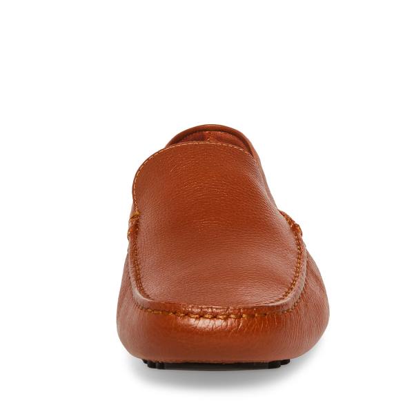 Loafersy Męskie Steve Madden Bergamo Tan Skórzane Brązowe | SM-210DF