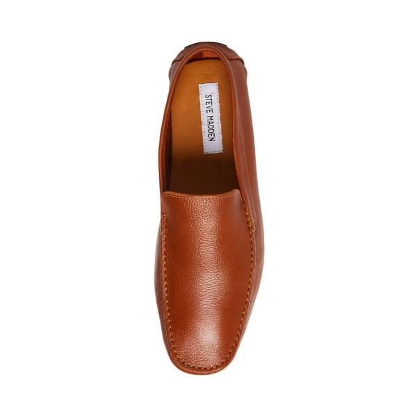 Loafersy Męskie Steve Madden Bergamo Tan Skórzane Brązowe | SM-210DF