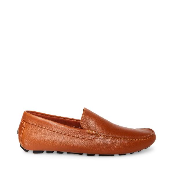 Loafersy Męskie Steve Madden Bergamo Tan Skórzane Brązowe | SM-210DF