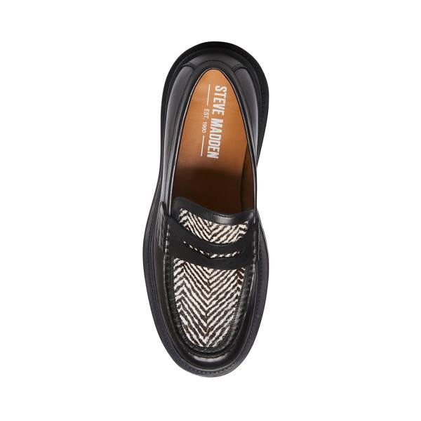 Loafersy Męskie Steve Madden Charles Tweed Czarne | SM-481AC