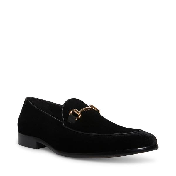 Loafersy Męskie Steve Madden Diego-v Velvet Czarne | SM-594WQ