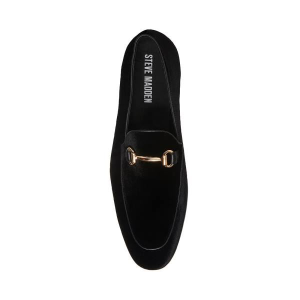 Loafersy Męskie Steve Madden Diego-v Velvet Czarne | SM-594WQ