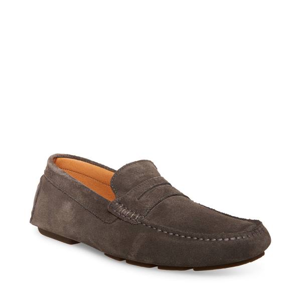 Loafersy Męskie Steve Madden Italo Zamszowe Ciemny Szare | SM-391TF