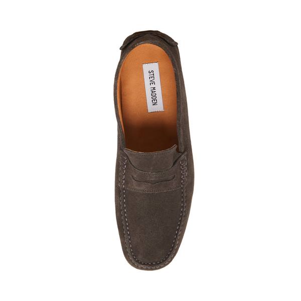 Loafersy Męskie Steve Madden Italo Zamszowe Ciemny Szare | SM-391TF