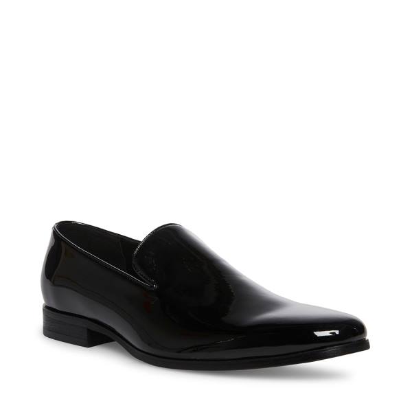 Loafersy Męskie Steve Madden Parigi Lakierowana Czarne | SM-473KT